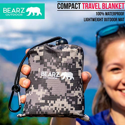 Pocket Blanket - Beach Blanket Waterproof Sandproof, Picnic Blankets Waterproof Foldable, Lightweight & Compact for Hiking, Camping, Travel, Festival Accessories - color: Digital Camouflage