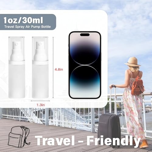 360° Angle Work - Small Spray Bottle | 1oz/30ml - Mini Spray Bottle - TSA Approved Travel Bottles | Portable Refillable Leak Proof | For Perfume Toner Hair spray Facial Moisturizing | 1oz/30ml-Pack 2 - size: 1 fl oz (2 Count)