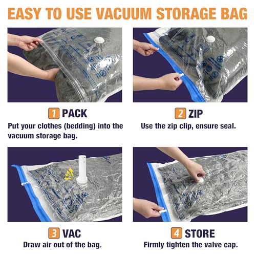 Travel Vacuum Bags with Electric Pump, Vacuum Travel Bags for Luggage and Suitcase, Combo 9 Pack - size: 9-combo
