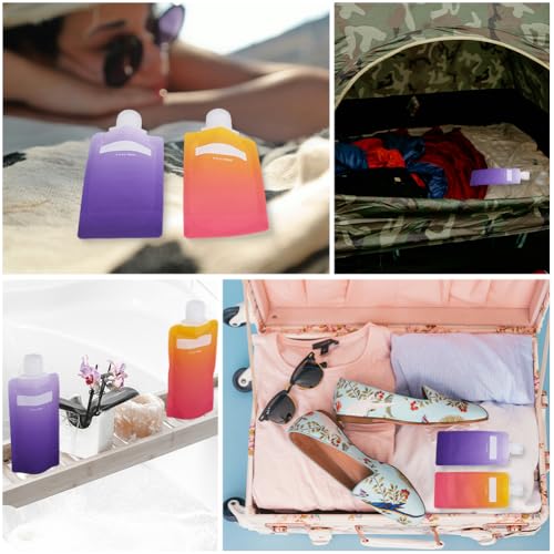 GORGECRAFT 12 Pack Travel Pouches Toiletries 90ml Air Travel Kit Lotion Bags Liquid Squeeze Pouch Portable Refillable Leak Proof Empty Makeup Toiletries Packing Bags Containers for Face Cream Shampoo