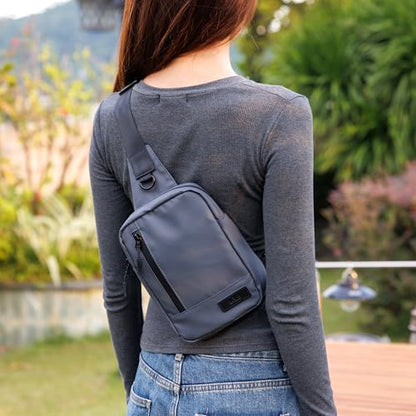 KIWIFOTOS Travel Crossbody Bag for iPhone 17 Daypack Chest Shoulder Bag for iPhone 16 15 14 13 Pro Max Samsung S25 S24 Pixel 9 iPad mini Walking Bag - color: Gray Sling Bag