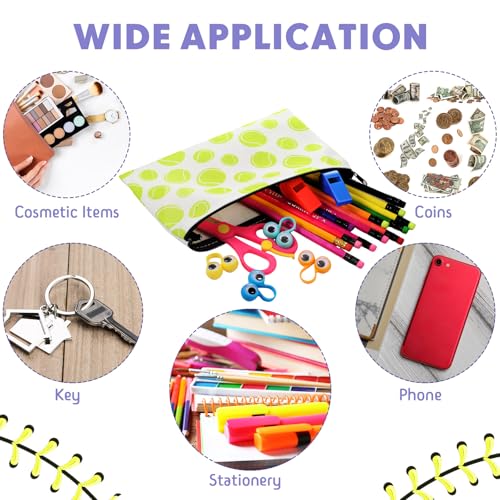 Eccliy 20 Pcs Tennis Makeup Bags Bulk Sport Team Gifts Tennis Cosmetic Bag Accessories for Women Toiletry Zipper Pouch Travel Canvas Gifts Stuff for Party Team Players Lover - size: 8 x 5 Inch, style: Tennis