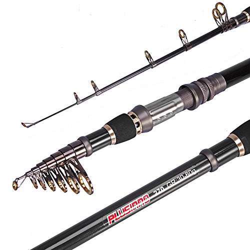 PLUSINNO Fishing Rod, Telescopic Fishing Rod and Reel Combo, Collapsible Travel Fishing Pole Rod Starter Kit, Carbon Fiber Fishing Rods and 12 +1 Bearings Stainless Steel, Fishing Gifts for Men Adults - color: ONLY Fishing rod (not include reel), size: 2.