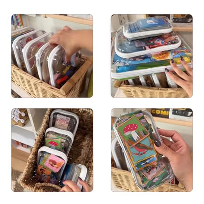 Clear Hard Shell Zipper Case,3PCS Transparent Clear Zipper Pouches,Hard Side Plastic Case Set,Portable Travel Storage Organizer Bins - color: 3PCS-M