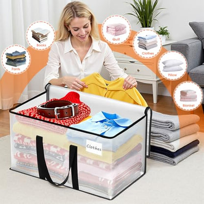 Fab totes Moving Bags Extra Heavy Duty Oversized Clear Storage Bags with Reinforced Handle and Double Zippers,Moving Supplies Totes for Storage Packing Dorm Room Essentials Alternative to Moving Boxes - size: 88L
