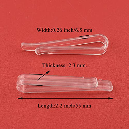 HAHIYO 2.2inch/55mm 60Pcs Clear Plastic U Shape Alligator Clip, Clothespin Fabric Clip Garment Shirt Folding Clip Toothless for Sewing Room Folding Sock Tie Pant Securing Fabric to Comic Book Board - size: Clear - 2.2 inches - 60 Count - Toothless