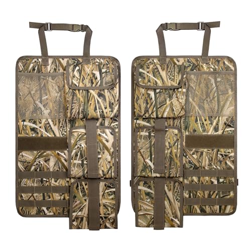 MYDAYS 2 Pack Tactical Seat Back Gun Rack, Camo Front Seat Organizer with MOLLE Panel Vehicle Gun Holder, Hunting Rifle/Shotgun (Camo1) - color: Camo1