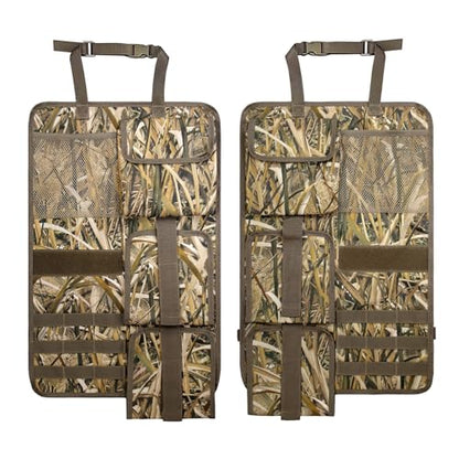 MYDAYS 2 Pack Tactical Seat Back Gun Rack, Camo Front Seat Organizer with MOLLE Panel Vehicle Gun Holder, Hunting Rifle/Shotgun (Camo1) - color: Camo1