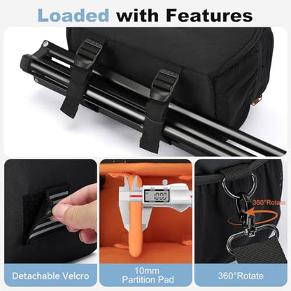 Vogano Camera Bag Protective Covers Photography Shoulder Bag Compatible for Nikon, Canon, Sony DSL/SLR/Mirrorless Equipment Travel Waterproof (Black) - color: 1.0 Black