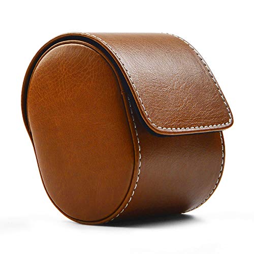 Oirlv Luxury Leather Watch Storage Box Travel Single Watch Case Watch Gift Box for Christmas Anniversary Birthday(Brown) - color: Brown