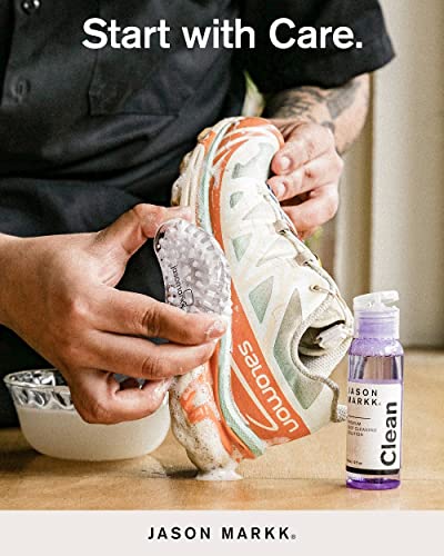 Jason Markk Starter Kit, Shoe Cleaner, 2-Piece Set, Deep Cleaning Solution & Durables Brush, Sneaker Care, Ideal for Footwear, Safe for Midsoles, Full-Grain Leather, Rubber, Plastic, and More, 2oz