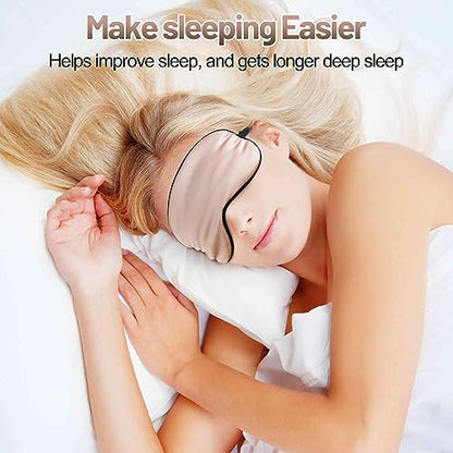 Silk Eye Sleep Mask - Adjustable Strap, Comfortable & Soft Satin Eye Mask, Blindfold Eyeshade for Men & Women for A Full Night's Sleep (Pink) - color: Pink