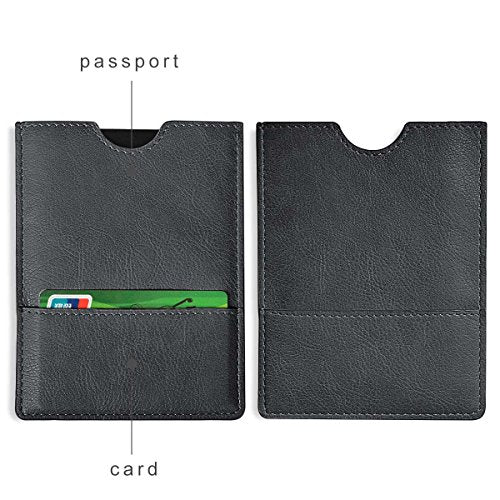 XEYOU Passport Holder Cover - Ultra Slim Premium Vegan Leather Travel Wallet Case Cover (Black) - color: Black