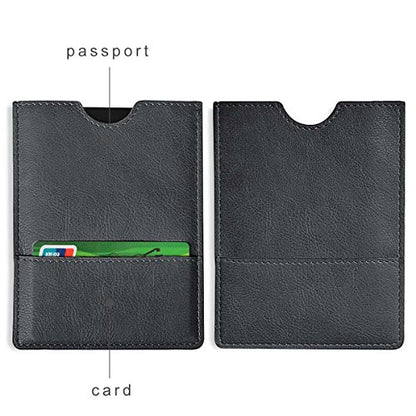 XEYOU Passport Holder Cover - Ultra Slim Premium Vegan Leather Travel Wallet Case Cover (Black) - color: Black