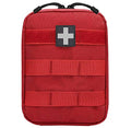 First Aid Pouch Empty Small, Tactical Molle EMT Pouch Compact Medical IFAK Rip Away Untility Bag Pouches - color: RED