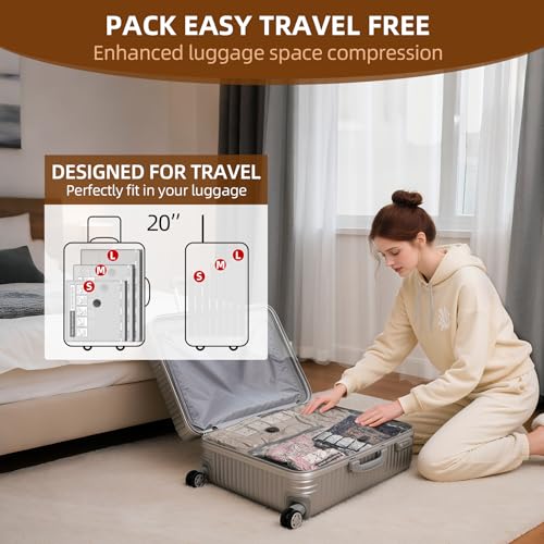 18 Pack Travel Vacuum Bags for Clothing,Compression Seal Packing Cubes for Suitcase Backpack,Vacuum Seal Bags for Clothing,Carry-on Size Space Saver Storage Bags 80% for Travel & Home(No pump) - style: 18 Vacuum Bags