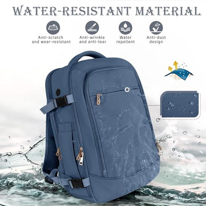 Rinlist Travel Backpack, Carry-on Backpack for Men Women, Travel Backpack Carry on Flight Approved, 40L Personal Item Backpack Personal Item Backpack Bag, Travel Essentials, Dark Blue - color: Dark Blue