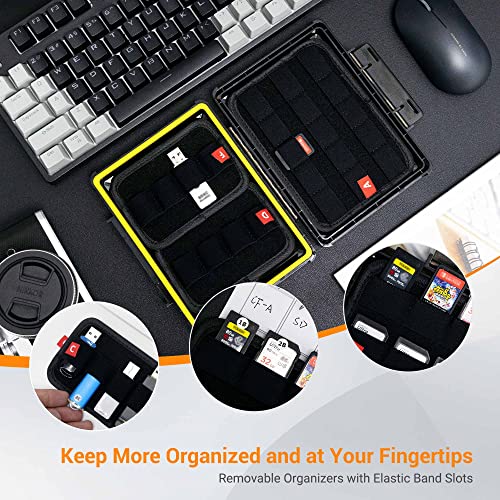 USB Flash Drive Case Holder - Thumb Drive & Memory Card Organizer with Stackable Design for 16 USB A/C & 30 SD/SDHC/SDXC/CFexpress Type A Cards - color: For 16 USB Flash Drives