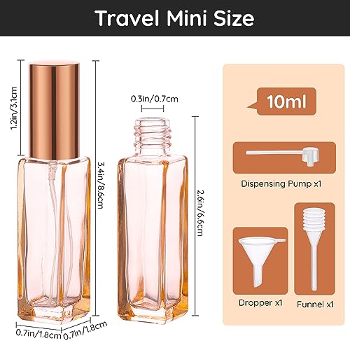 Segbeauty 5pcs 10ML Perfume Travel Refillable, Mini Cologne Perfume Bottles Empty, Portable Atomizer Sprayer for Perfume Travel Size Spray Bottle Pocket Glass Spray Bottles Toiletries Sample Dispenser - color: Mixed, style: Mini Bottles