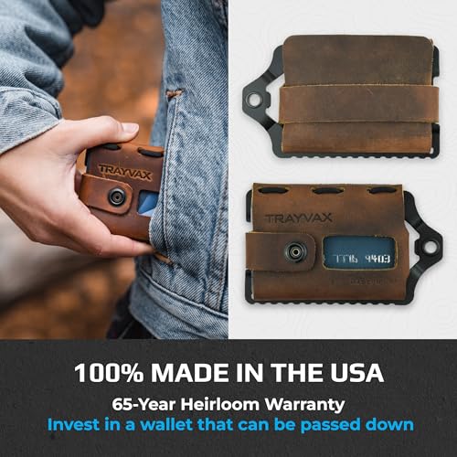 Trayvax Element Wallet, RFID Front Pocket Credit Card Holder with Money Clip, Minimalist Slim Leather Metal Wallet for Men and Women - color: Black | Mississippi Mud