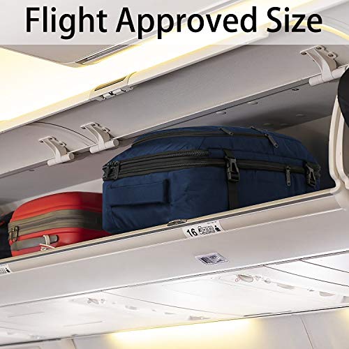 Vancropak Carry on Backpack, 40L Expandable Travel Backpack for Airplane | Flight Approved Business Bag, Lightweight Weekender Bag, Water Resistant Daypack, Adjustable Strap, Hidden Shoulder Strap - color: Blue, size: X-Large