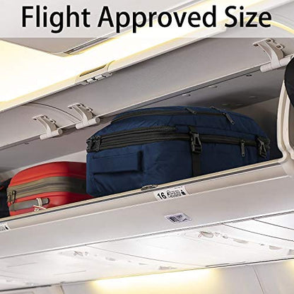 Vancropak Carry on Backpack, 40L Expandable Travel Backpack for Airplane | Flight Approved Business Bag, Lightweight Weekender Bag, Water Resistant Daypack, Adjustable Strap, Hidden Shoulder Strap - color: Blue, size: X-Large