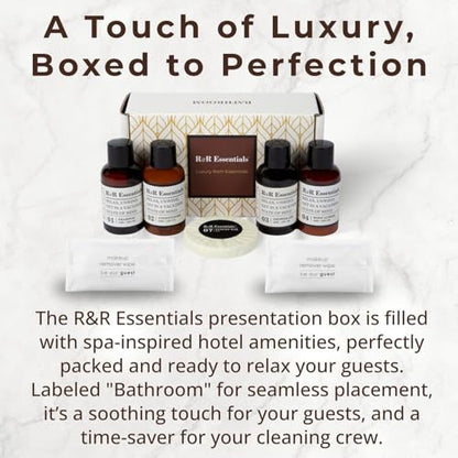 20 Display Ready Boxed Amenity Kits with Premium Hotel Toiletry Essentials - 1.5 oz Shampoo, Conditioner, Shower Gel, Lotion, 1.2 oz Guest Soap & 2 Makeup Remover Wipes - Air bnb & Vacation Rentals - style: 20 Sets (Boxed/Display Ready)