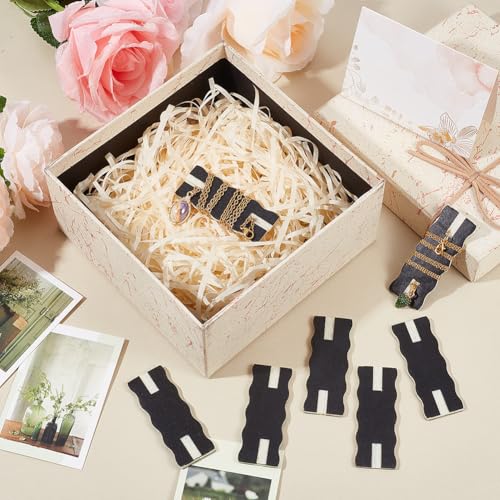 OLYCRAFT 10pcs Portable Tangle-Free Jewelry Organizer 2.5x1x0.1 Inch Black Rectangle Tangle-Free Necklaces Organizer Necklace Card Holder Universal Jewelry Storage Case for Chain Necklaces Storage - color: Black