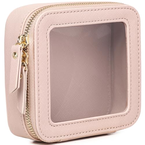 Pinkmik Small Makeup Bag Mini Clear Cosmetic Makeup Case & Toiletry Bag with Zipper Women's Purse Organizer & Car Essentials (Pink, MINI) | Clear Cosmetic Case, Zipper Closure, Purse Organizer, Car Essentials - color: Pink, size: MINI