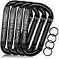 Carabiner Clip,855lbs，3" Heavy Duty D Ring Caribeener Clips,Carabiner Keychain Caribeaners for Hammocks,Camping,Hiking,Outdoors,Gym,Small Carabiners for Dog Leash,Harness,Key Ring, Black