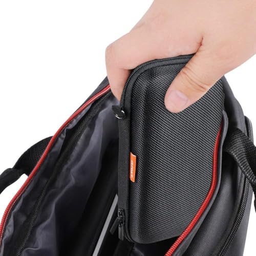 Portable Protection Hard EVA Case for External Battery, Cell Phone, GPS, Hard Drive, USB/Charging Cable, Small Carrying Bag Mesh Inner Pocket, Zipper Enclosure, Universal Travel Pouch Bag - color: Black