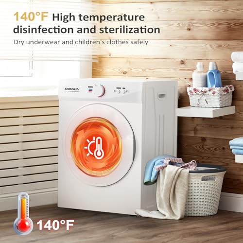 ROVSUN 1.8 Cu.Ft Portable Clothes Dryer, Front Load Dryer Machine, Compact Laundry Dryer with Stainless Steel Tub for Apartment, Home, Dorm (Classic Knob Control) - style: 1.8 CU. FT.