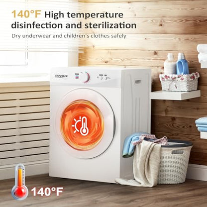 ROVSUN 1.8 Cu.Ft Portable Clothes Dryer, Front Load Dryer Machine, Compact Laundry Dryer with Stainless Steel Tub for Apartment, Home, Dorm (Classic Knob Control) - style: 1.8 CU. FT.