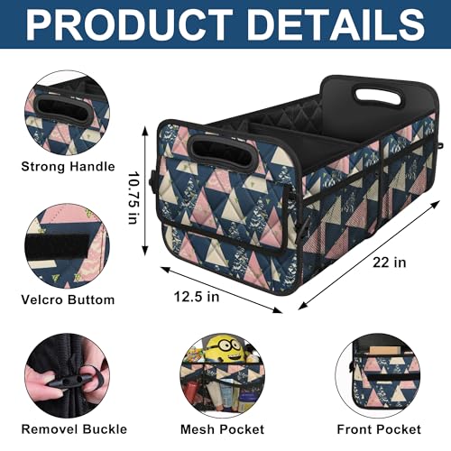 Deosk Trunk Organzier and Storage with Reinforced Handles,Car Accessories for Women/Men 50L Waterproof Polyester for Car/SUV/Minivan/Truck(Medium, Triangle) - color: Triangle, size: Medium