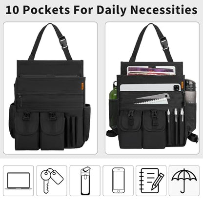 Car Front Seat Organizer Backseat Organizer with Dedicated Tablet Laptop Storage Adjustable Shoulder Strap Cup Holder Truck Seat Storage Universal Fits for Most of Car
