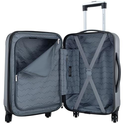 Travelers Club Chicago Hardside Expandable Spinner Luggage, Charcoal, 20"(22in with wheels) Carry-On - color: Charcoal, size: 22" Carry-On