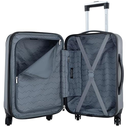 Travelers Club Chicago Hardside Expandable Spinner Luggage, Charcoal, 20"(22in with wheels) Carry-On - color: Charcoal, size: 22" Carry-On
