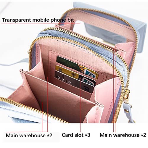 Anti-Theft Leather Bag,Small Crossbody Cell Phone Purse Wallet for Women,RFID Block Phone Purse Crossbody with Shoulder Strap - color: Green