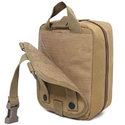 Molle Pouch, Sturdy 600D Nylon Tactical Medical Pouch,Rip-Away EMT First Aid Pouch (Bag Only) - color: tan