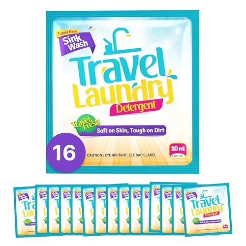 TidyFriend Sink Travel Laundry Detergent 10 ml, 16 Pack Effective Travel Detergent Packets for Sink Washing, Lightweight Must Haves Laundry Essentials - size: 16 Pack