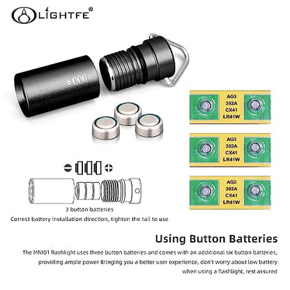 MINI01 Keychain Flashlight mini Keychain Light is Light, Small, and Bright (Mini01 Black) - color: Mini01-Black