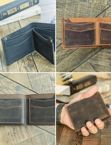 Handcrafted Genuine Leather Wallets, Minimalist Cardholders, and Passport Covers, Handmade Gift - color: Ginger, style: Snap Wallet