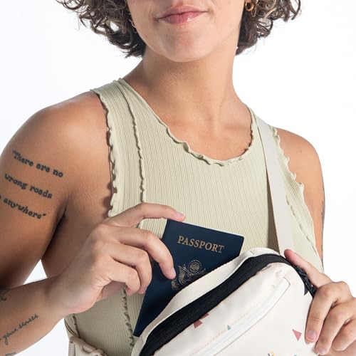 Sherpani Hyk, Small Sling Bag, 1L Belt Bag, Lightweight Travel Fanny Pack, Sling Crossbody Purse with RFID Blocking - color: Terrazzo