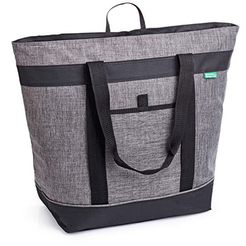 Jumbo Insulated Cooler Bag (Charcoal) with HD Thermal Insulation - Premium, Collapsible Soft Cooler Makes a Perfect Insulated Grocery Bag, Food Delivery Bag, Travel Bag, Beach or Picnic Bags - color: Charcoal