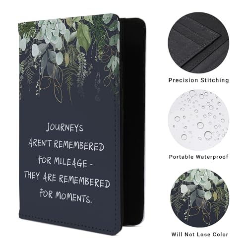 Passport Book Holder Passport Wallet for Children Passport Holder for Kid Passport Cover for Boy and Girl Passport Case Passport Books Holder 1 PCS Mother's Day (6x4IN) - color: Black Leaves-1pcs