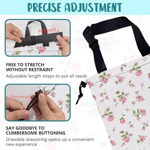 Car Garbage Bag Small Pink Rose Floral Drawstring Car Trash Bag Hanging for Back Seat with Adjustable Buckle Canvas Vehicle Trash Can Easy-to-Install - color: Small Pink Rose Floral