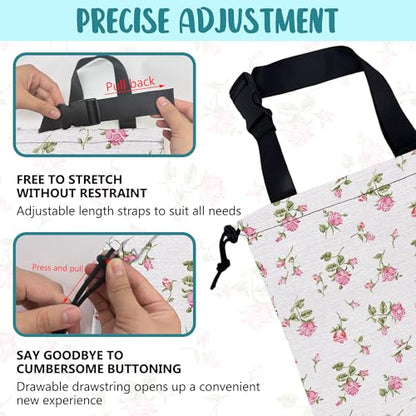 Car Garbage Bag Small Pink Rose Floral Drawstring Car Trash Bag Hanging for Back Seat with Adjustable Buckle Canvas Vehicle Trash Can Easy-to-Install - color: Small Pink Rose Floral