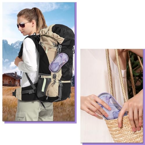 FINTIE Sunglasses Case, Hard EVA Shell Shockproof Sport Glasses Case with Metal Carabiner Travel Zipper Eyeglasses Holder - color: Z-lilac Marble