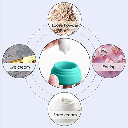 Cosywell Travel Containers Sets Silicone & PP Cream Jars for Toiletries Empty Lotion Leak-proof & TSA Approved Bottles Accessories with Hard Sealed Lids for Cosmetic Makeup Face Cream (9 Jars) - style: A-9 Jars Plastic-6 & Silicone-3