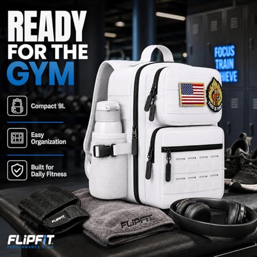 9L Mini Tactical Backpack for Men Women,Small Military Tactical Backpack for Gym,Hiking,Camping,Cycling (White) - color: Upgrade White